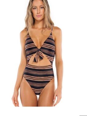 vix paula hermanny Woman's Isabela Bandana One Piece Swim Suit Sz Lr